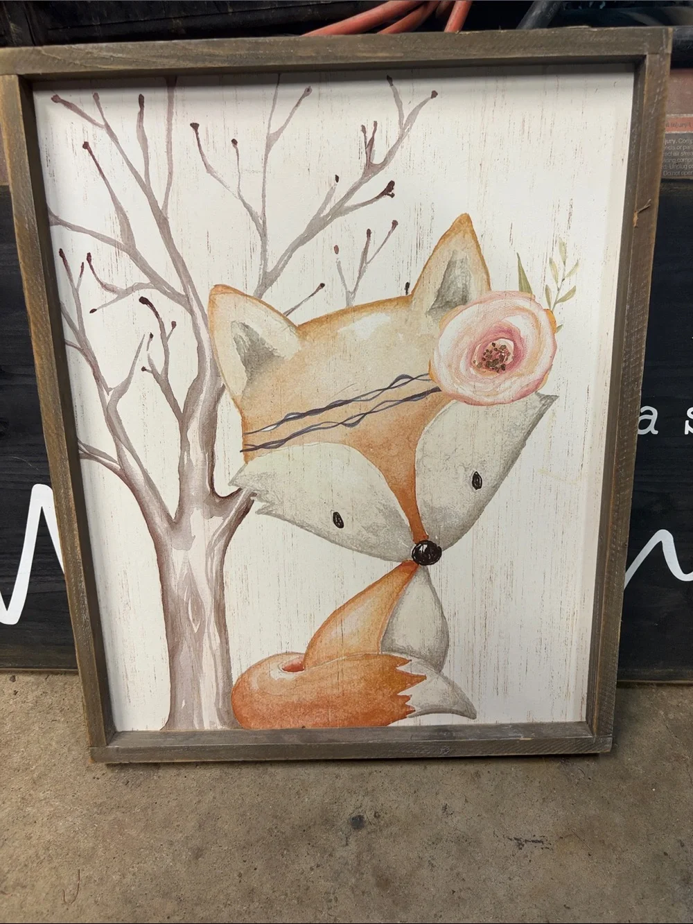 Hobby Lobby Fox Wall Art in Orange, Cream and Pink